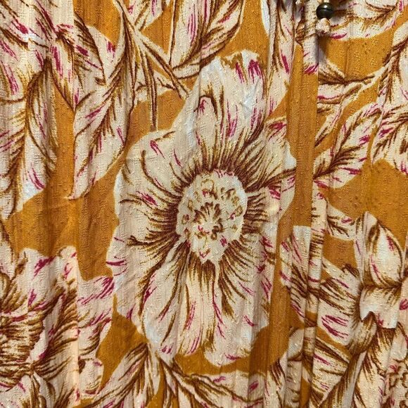 NWT Band of The Free Women’s Pull On Gold Floral Wide Leg Pants - Size Medium - Picture 8 of 9